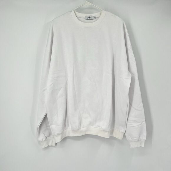 Mayfair Womens OS Plain White Crewneck Sweatshirt New Flawed - Picture 1 of 9